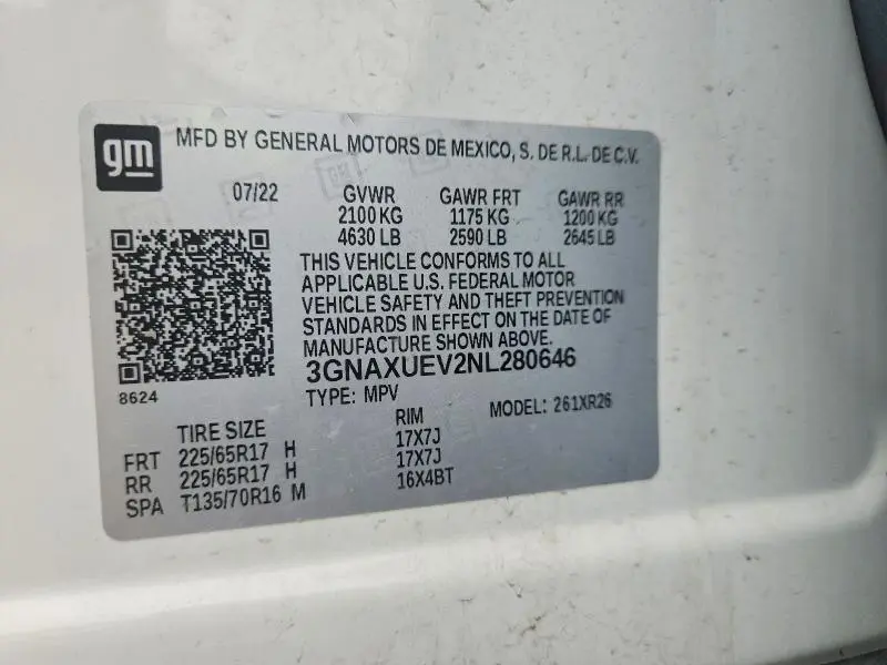 2022 CHEVROLET EQUINOX LT  