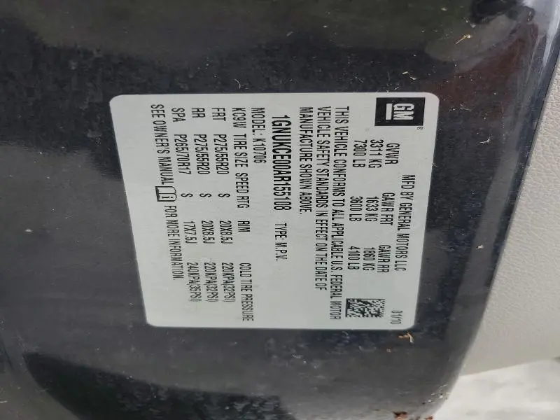 2010 CHEVROLET TAHOE K1500 LTZ  