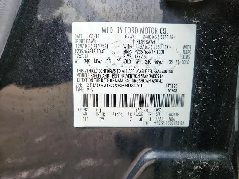 2011 FORD EDGE SE  