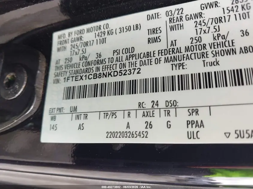 2022 FORD F-150 XL
