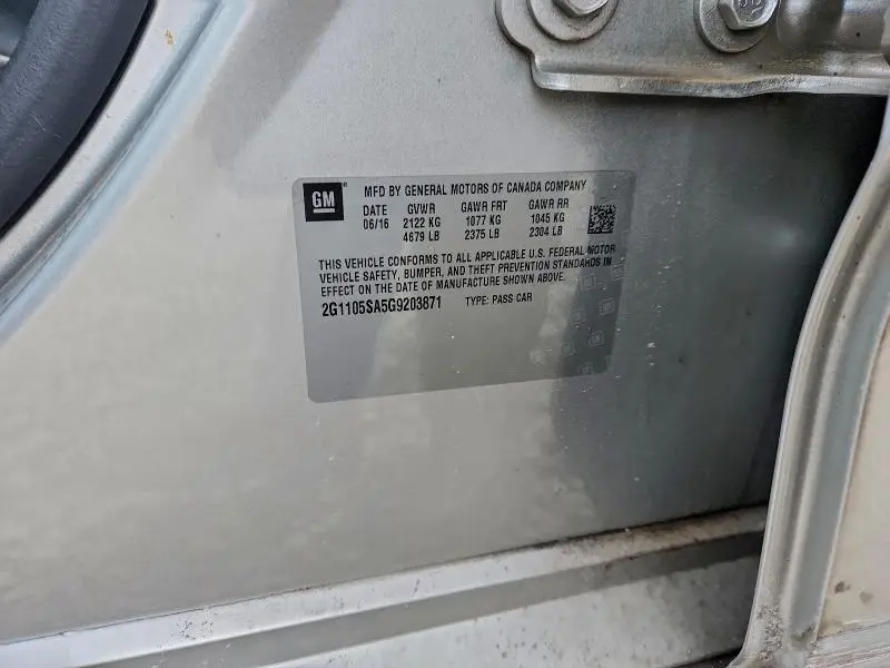 2016 CHEVROLET IMPALA LT  