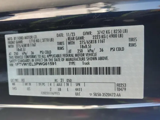2023 FORD F150 LIGHTNING PRO  