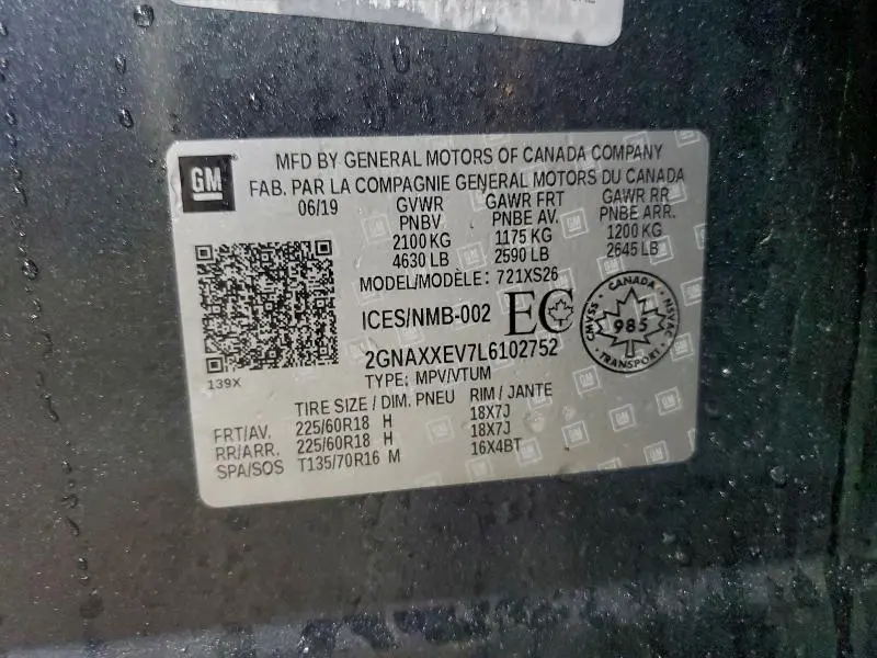 2020 CHEVROLET EQUINOX PREMIER  