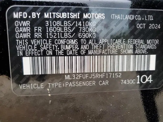 2024 MITSUBISHI MIRAGE G4 ES  