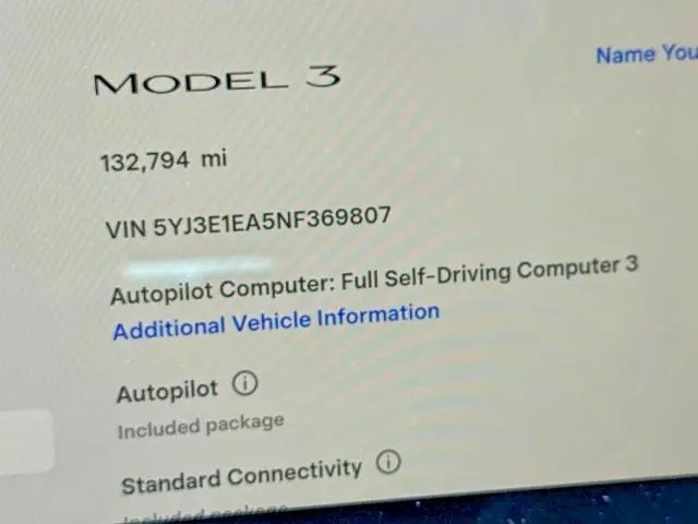 2022 TESLA MODEL 3   