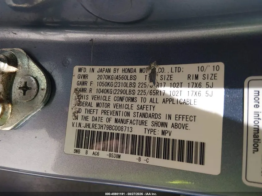 2011 HONDA CR-V EX-L