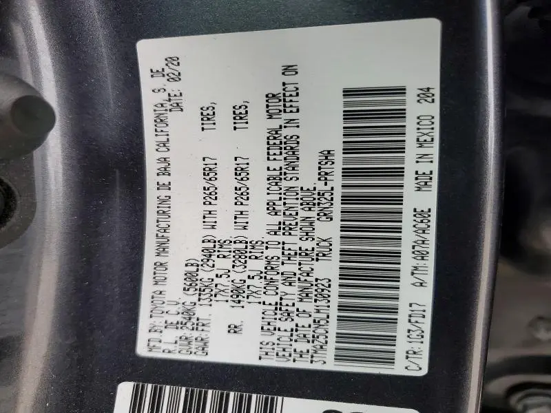 2020 TOYOTA TACOMA TRD SPORT  