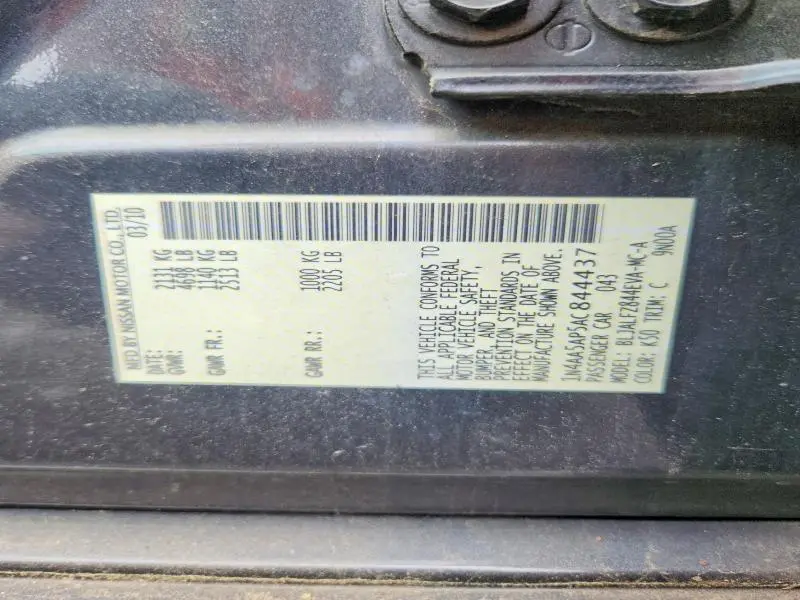 2010 NISSAN MAXIMA 3.5 S  