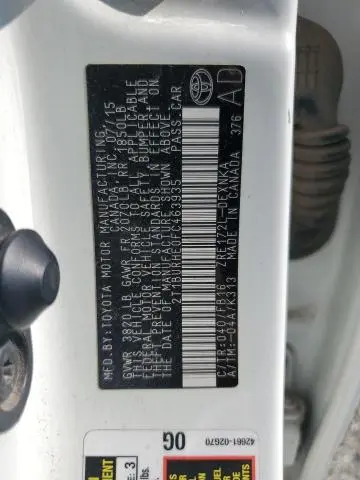 2015 TOYOTA COROLLA L  