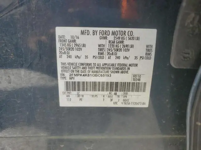 2016 FORD EDGE TITANIUM  