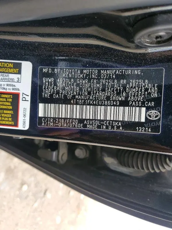 2014 TOYOTA CAMRY SE  