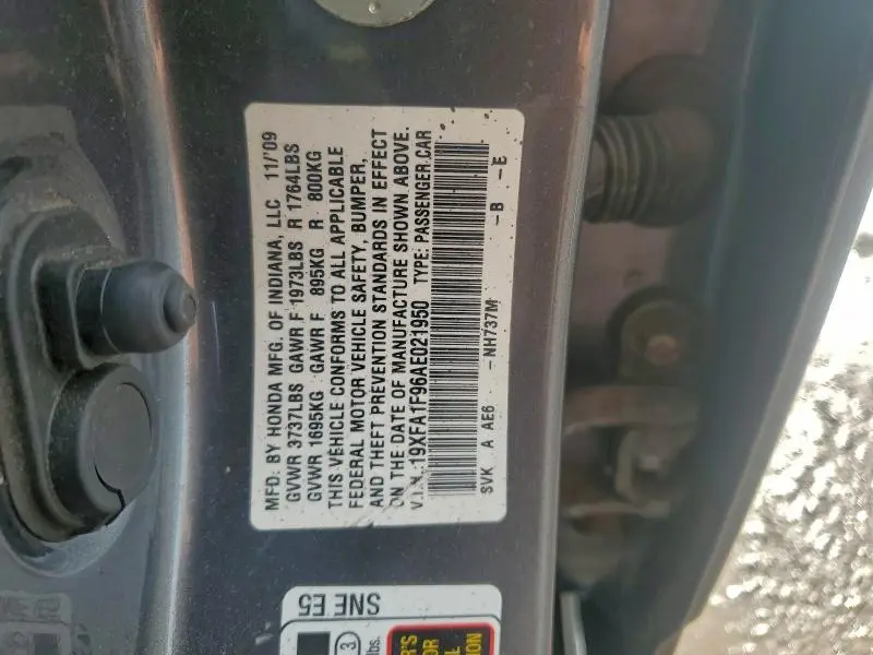 2010 HONDA CIVIC EXL  