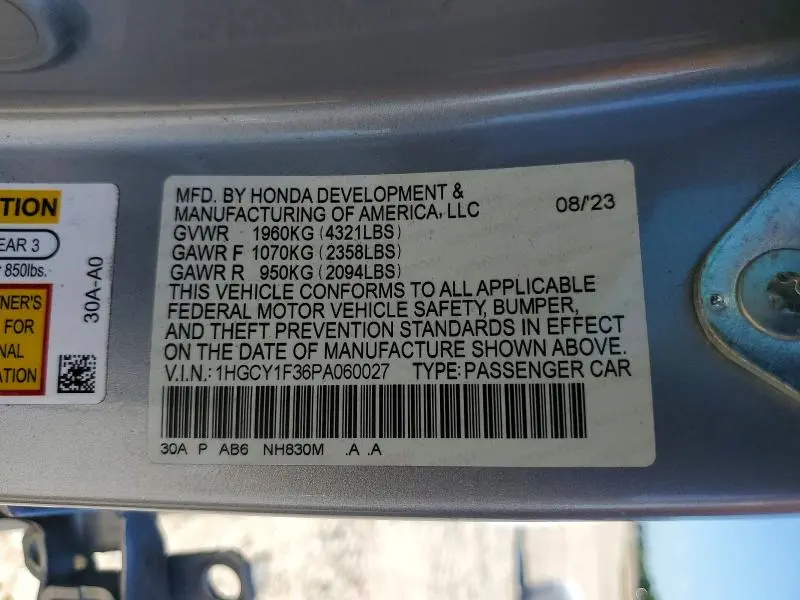 2023 HONDA ACCORD EX  