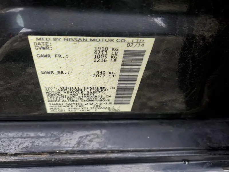 2014 NISSAN ALTIMA 2.5  