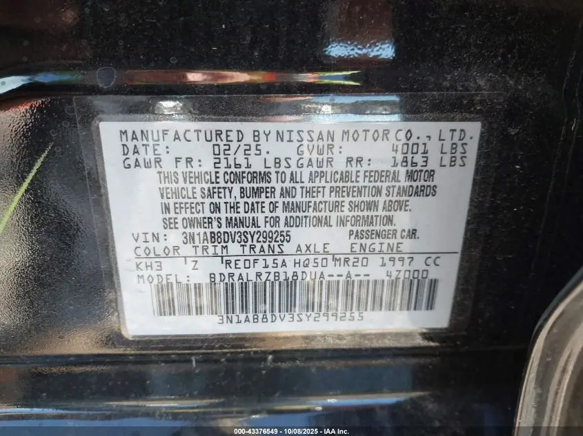 2025 NISSAN SENTRA SR