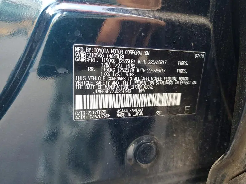 2018 TOYOTA RAV4 LE  