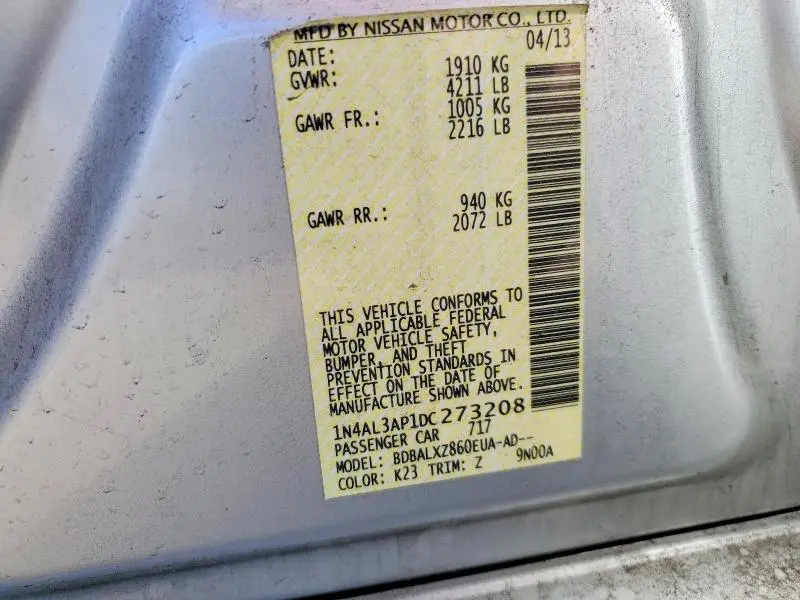 2013 NISSAN ALTIMA 2.5  