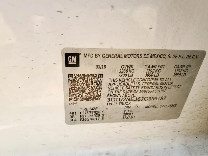 2018 GMC SIERRA K1500 SLT