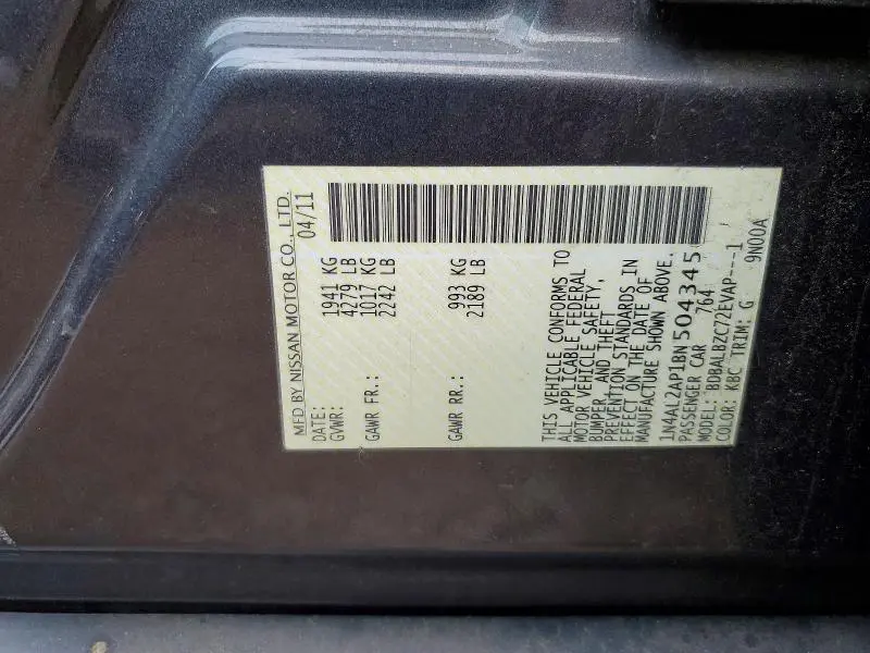 2011 NISSAN ALTIMA 2.5  