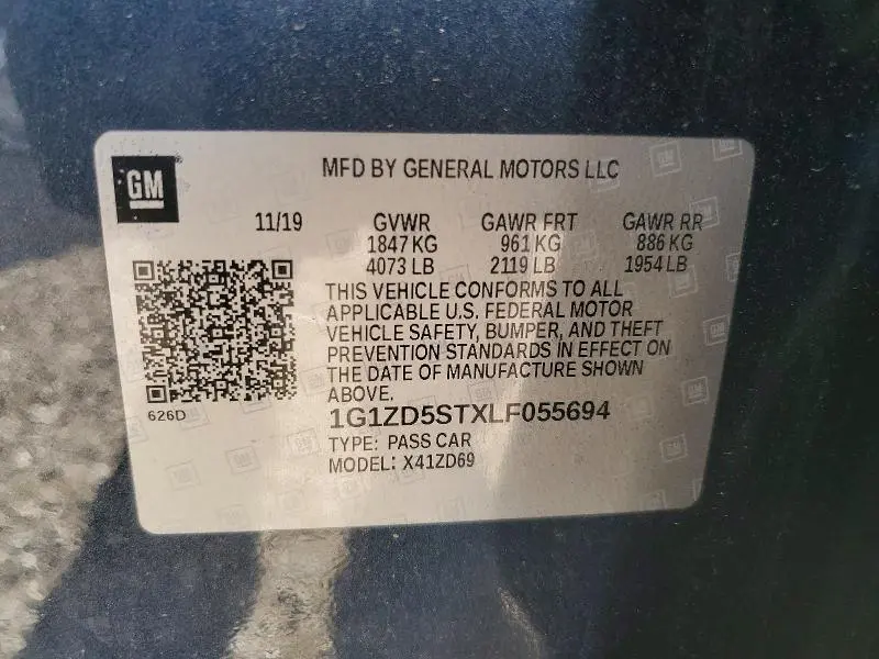 2020 CHEVROLET MALIBU LT  
