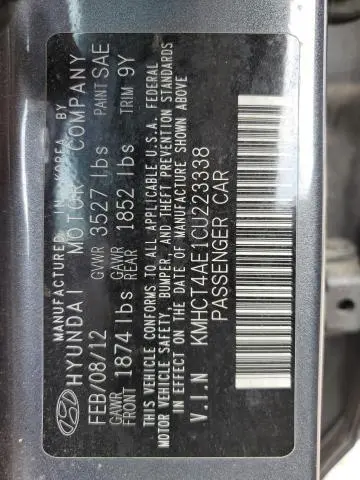 2012 HYUNDAI ACCENT GLS  