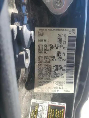 2021 NISSAN FRONTIER S  