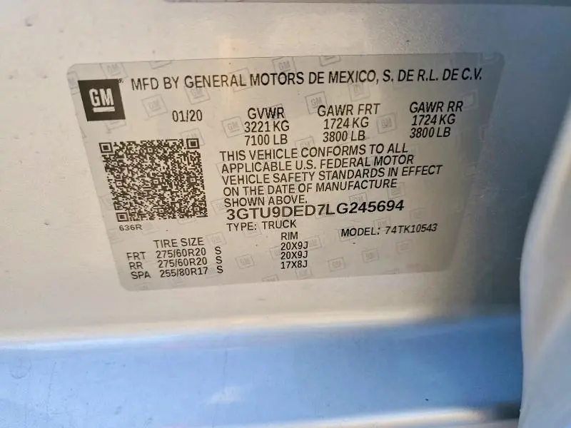 2020 GMC SIERRA K1500 SLT  