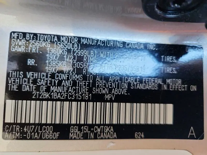 2015 LEXUS RX 350 BASE  