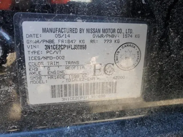 2015 NISSAN VERSA NOTE S  