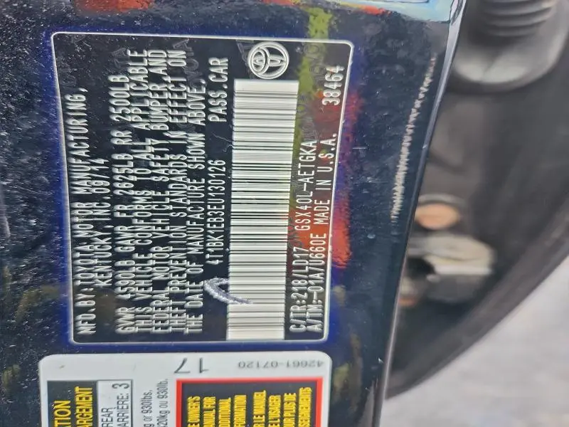 2014 TOYOTA AVALON BASE  