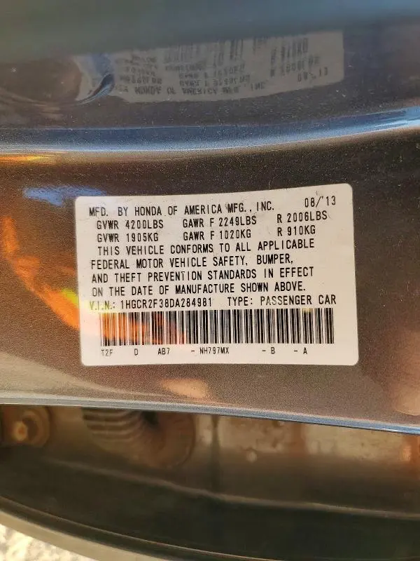 2013 HONDA ACCORD LX  