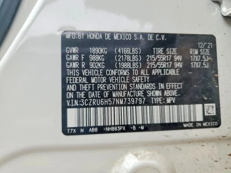 2022 HONDA HR-V EX  