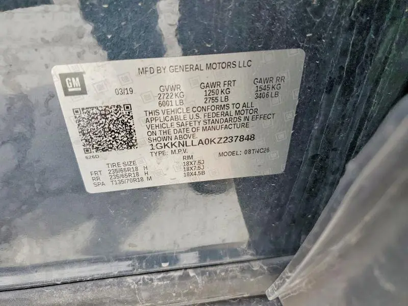2019 GMC ACADIA SLE  