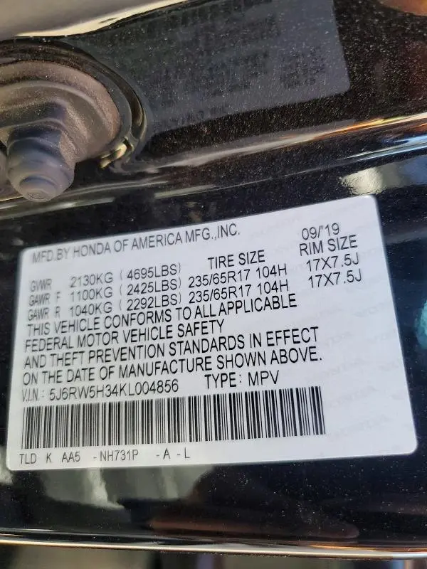 2019 HONDA CR-V LX  