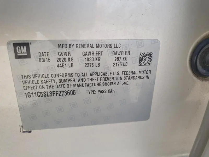 2015 CHEVROLET MALIBU 1LT  