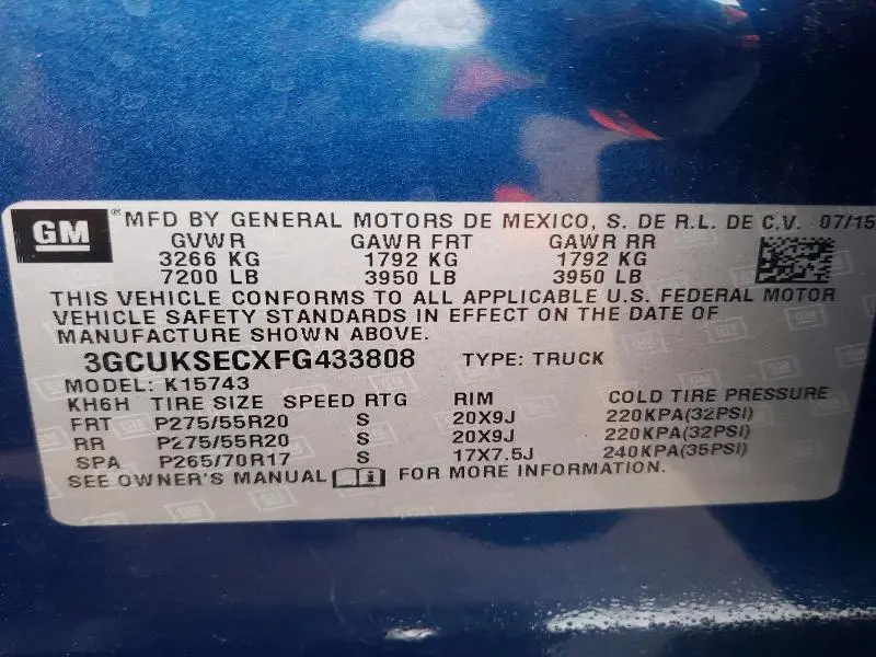 2015 CHEVROLET SILVERADO K1500 LTZ  