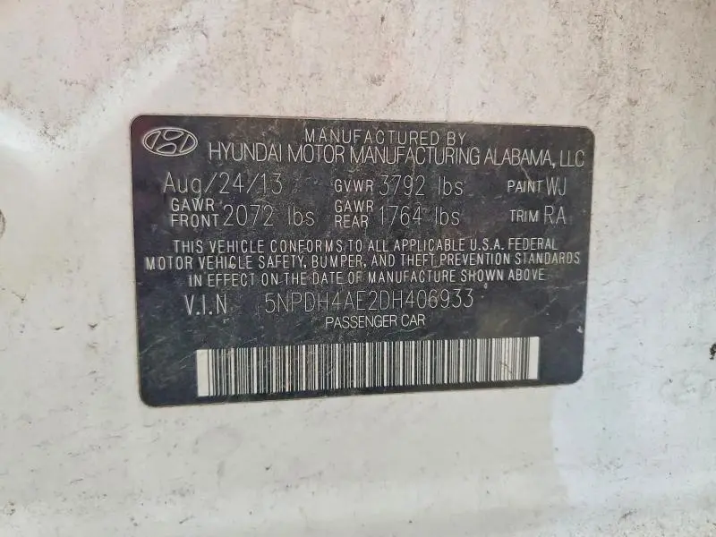 2013 HYUNDAI ELANTRA GLS  