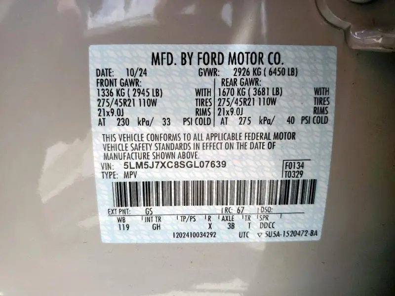 2025 LINCOLN AVIATOR RESERVE  