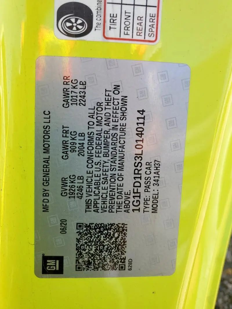 2020 CHEVROLET CAMARO LT  