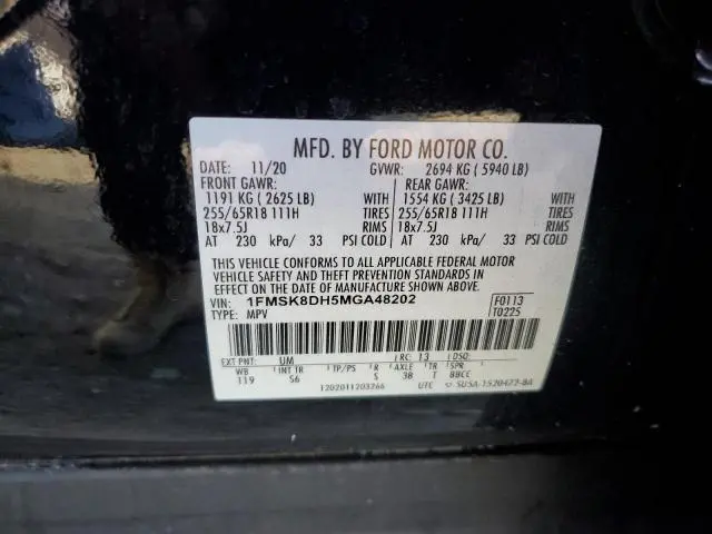 2021 FORD EXPLORER XLT  