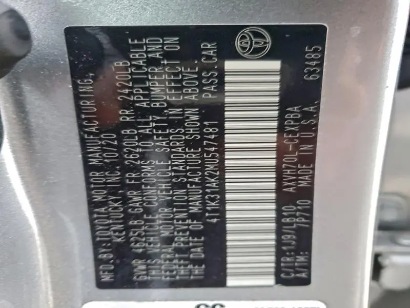 2021 TOYOTA CAMRY XSE  