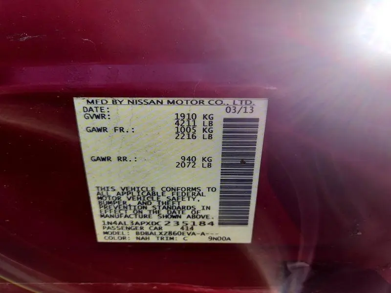 2013 NISSAN ALTIMA 2.5  