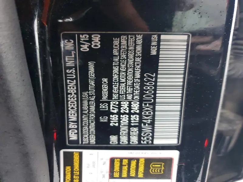 2015 MERCEDES-BENZ C 300 4MATIC  