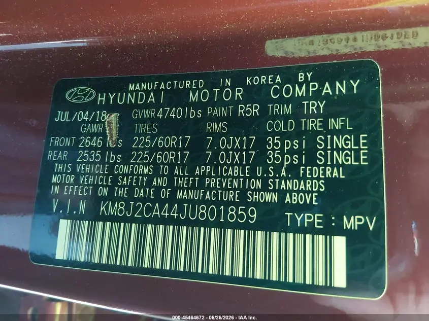 2018 HYUNDAI TUCSON SE