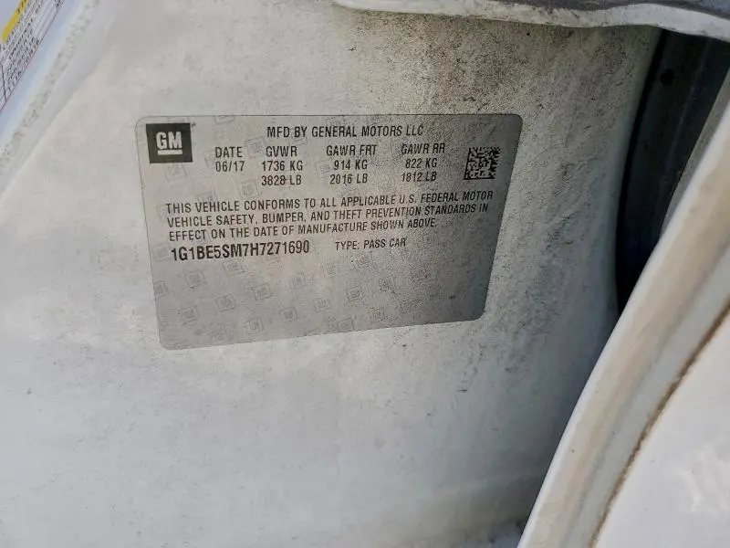 2017 CHEVROLET CRUZE LT  