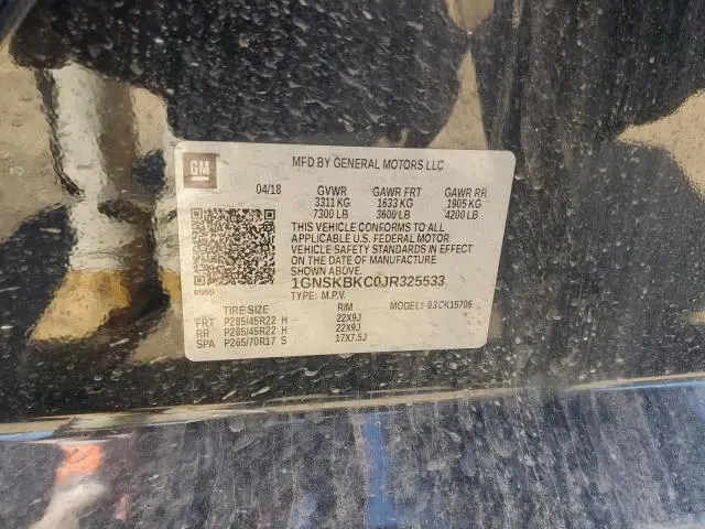 2018 CHEVROLET TAHOE K1500 LT  