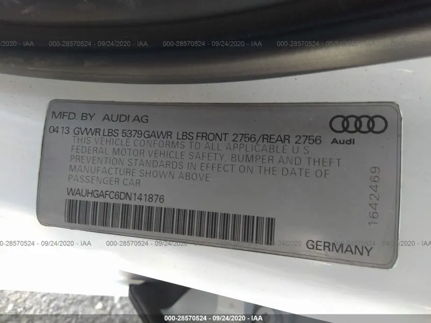 2013 AUDI A6 3.0T PRESTIGE
