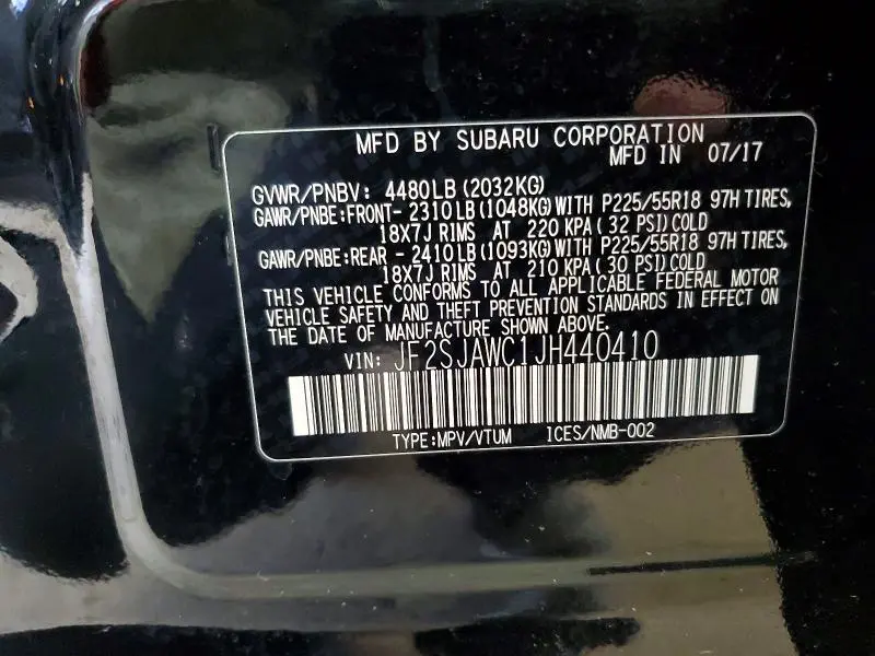 2018 SUBARU FORESTER 2.5I TOURING  