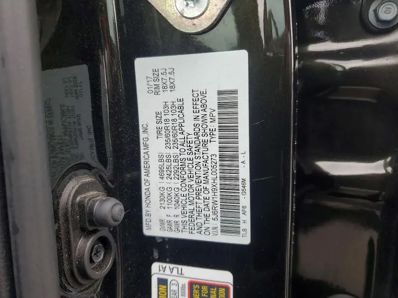 2017 HONDA CR-V TOURING  