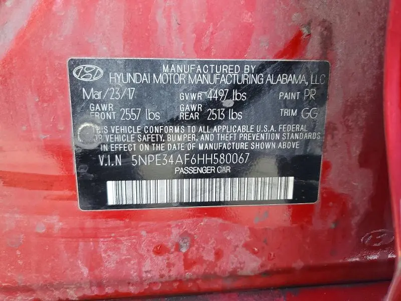 2017 HYUNDAI SONATA SPORT  